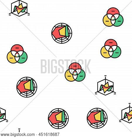 Graph For Analyzing And Research Vector Seamless Pattern Thin Line Illustration