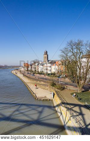Boulevard At The Ijssel River Quayside In Deventer, Netherlands