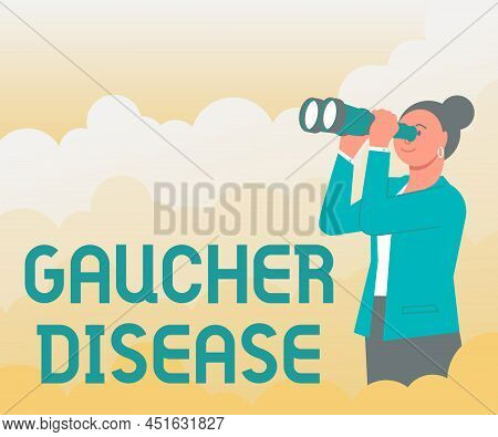 Conceptual Caption Gaucher Disease. Internet Concept Autosomal Recessive Inherited Disorder Of Metab