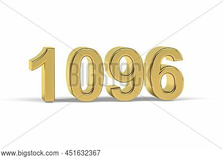 Golden 3d Number 1096 - Year 1096 Isolated On White Background - 3d Render