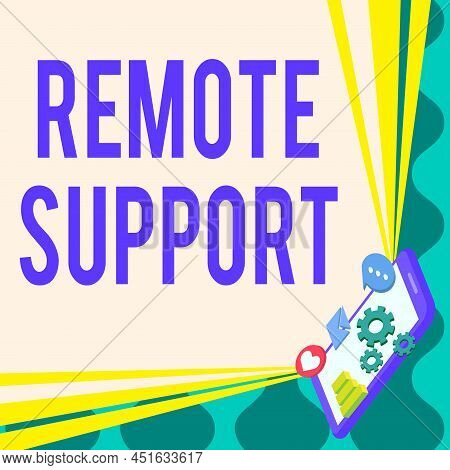 Conceptual Caption Remote Support. Business Idea Help Endusers To Solve Computer Problems And Issues
