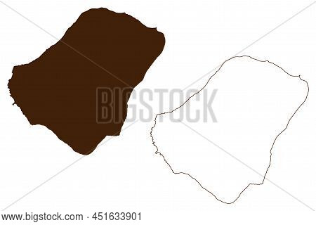 Stromboli Island (sicily, Italian Republic, Italy) Map Vector Illustration, Scribble Sketch Mount St