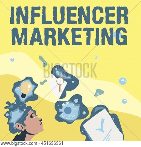 Sign Displaying Influencer Marketing. Business Concept Endorser Who Influence Potential Target Custo