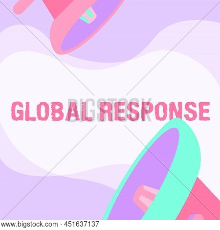 Sign Displaying Global Response. Business Idea Indicates The Behaviour Of Material Away From Impact 
