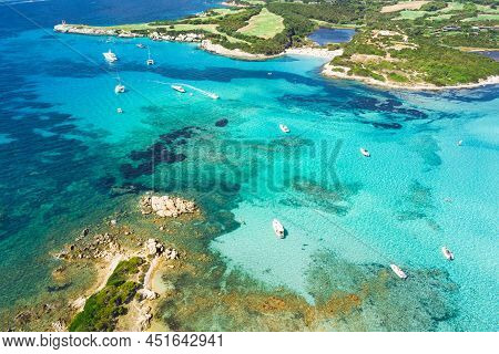 South Corsica, Turquoise Sea And Green Landscape From Above. France. High Quality Photo