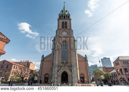 Myeongdong Cathedral Of The Roman Catholic Archdiocese Of Seoul In Korea