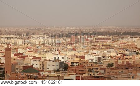 Buildings In The City Of Oujda, With A Picture Of What The Mosque Looks Like.