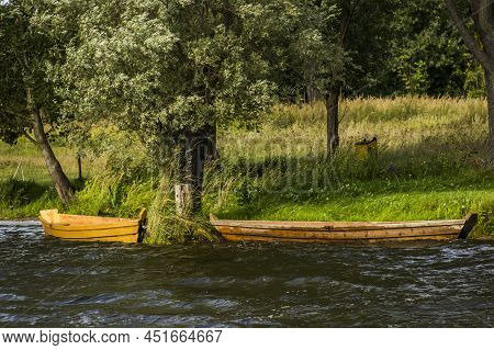 Old Wooden Boat On The Lake
