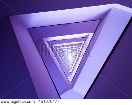 Purple Mimimalist Triangle Architecture Spiral Low Perspective