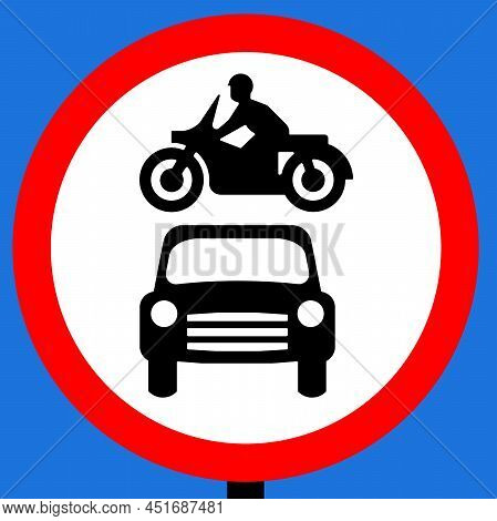 No Motor Vehicles In This Area Traffic Sign