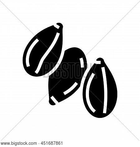 Sesame Seed Glyph Icon Vector. Sesame Seed Sign. Isolated Contour Symbol Black Illustration
