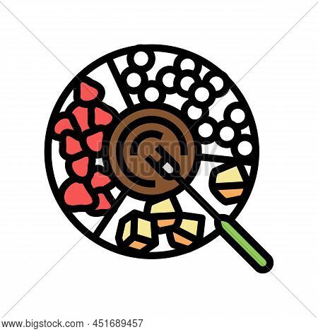 Dishes Fondue Color Icon Vector. Dishes Fondue Sign. Isolated Symbol Illustration