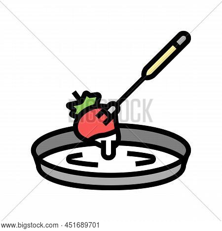 Strawberry Fondue Color Icon Vector. Strawberry Fondue Sign. Isolated Symbol Illustration