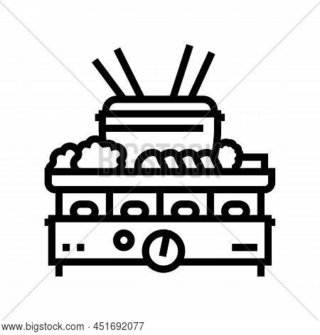 Kit Fondue Line Icon Vector. Kit Fondue Sign. Isolated Contour Symbol Black Illustration