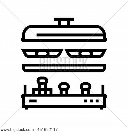 Raclette Fondue Line Icon Vector. Raclette Fondue Sign. Isolated Contour Symbol Black Illustration