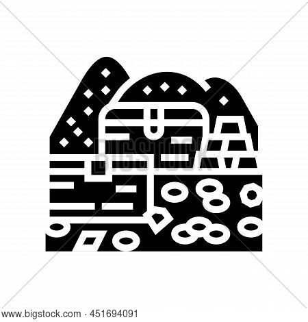 Treasury Chest Glyph Icon Vector. Treasury Chest Sign. Isolated Contour Symbol Black Illustration