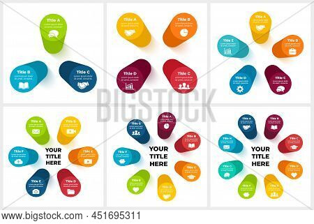 3d Vector Perspective Infographics Pack. Cycle Diagrams. Presentation Templates Pack. Circle Column 