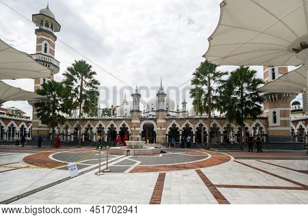 Kuala Lumpur, Malaysia - 01 February, 2020: Jamek Mosque, Officially Sultan Abdul Samad Jamek Mosque