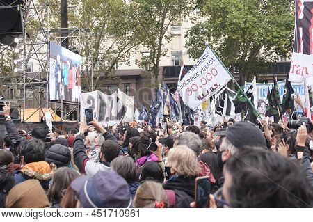 Buenos Aires, Argentina; March 24, 2022: National Day Of Remembrance For Truth And Justice, Crowd In