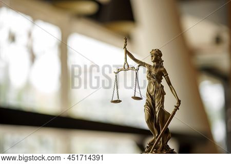 The Statue Of Justice - Lady Justice Or Iustitia, Justitia The Roman Goddess Of Justice.