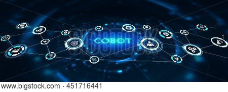 Industrial Automation Technology Concept. Collaborative Robot, Cobot. 3d Illustration