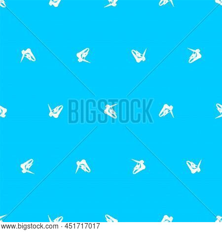 Unicorn Skull Pattern Seamless. Magic Horse With Horn Cranium Background. Vector Texture