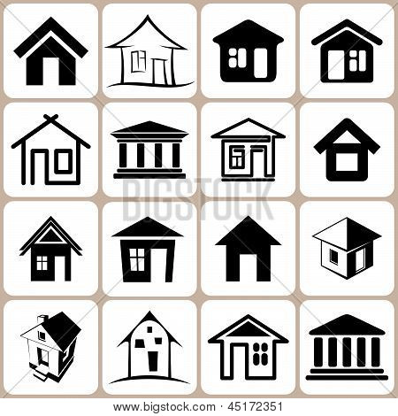Huis pictogrammen Set