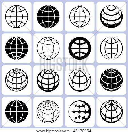 Globe pictogrammen Set