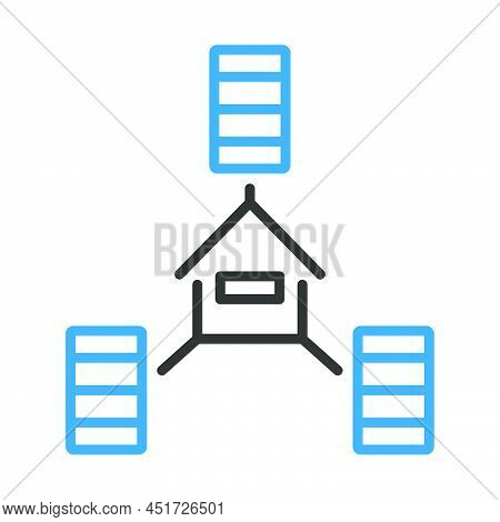 Datacenter Icon. Editable Bold Outline With Color Fill Design. Vector Illustration.