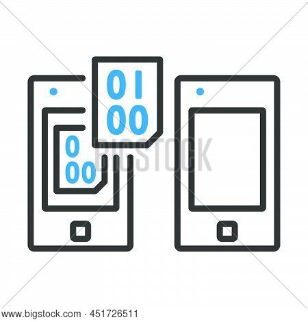 Exchanging Data Icon. Editable Bold Outline With Color Fill Design. Vector Illustration.