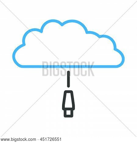 Network Cloud Icon. Editable Bold Outline With Color Fill Design. Vector Illustration.
