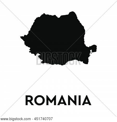 Romania Map In Black On A White Background. Vector Illustration