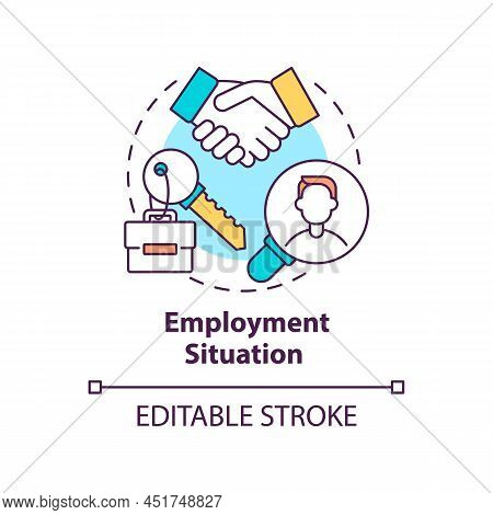 Employment Situation Concept Icon. Labour Force. Social Planning Example Abstract Idea Thin Line Ill
