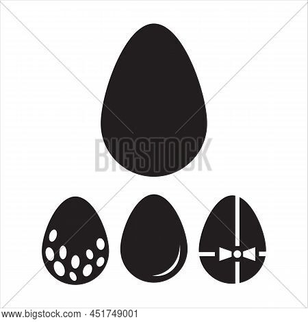 Easter Egg Icon Vector Editable Set. Easter Symbol Sign Isolated On White Background