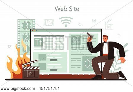 Stuntman Online Service Or Platform. Actor Performing Dangerous