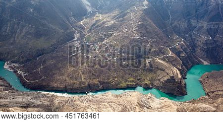 Sulak Canyon Is One Of The Deepest Canyons In The World And The Deepest In Europe. Natural Landmark 