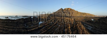 Amoreira beach in South-West Alentejo and Costa Vicentina Natural Park, Portugal at sunset