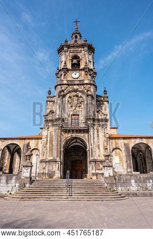 Parish Of San Martin In The Goiko Square Next To The Town Hall In Andoain, Gipuzkoa. Basque Country
