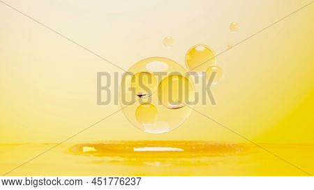 3d Render Of Simple Chemical Bond In Side Cell Or Molecules. The Associated Of Atoms, Ions, Bond And
