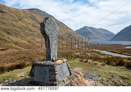 Doolough Valley, Ireland- March 19, 2022: The Memorial Of The Doolough Valley 1849 Irish Famine Trag