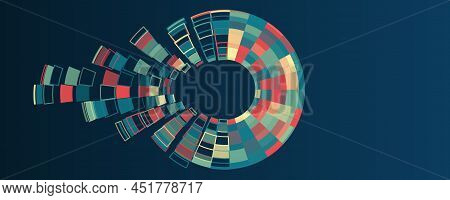 Big Data Stream Futuristic Infographics. File Structuring, Machine Learning. Big Data Visualization.