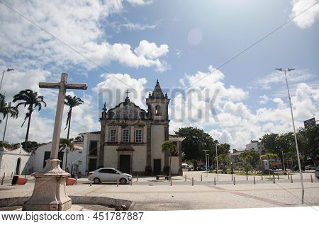 Salvador, Bahia, Brazil - March 28, 2022: Nossa Senhora De Boa Viagem Church And Hospicio In The Cit
