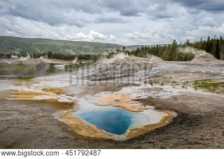 Hydrothermal Geysers At Yellowstone National Park, Wyoming