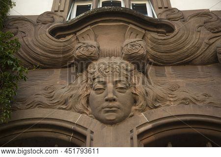 Konstanz,  Germany , 20 May 2019. Fragment Of The Facade Decoration Of A House In Konstanz, Germany.