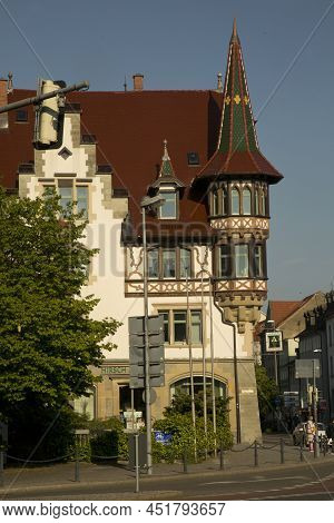 Konstanz,  Germany , 20 May 2019. View Of The Old Half-timbered House Near The Schnetztor Gate  In K