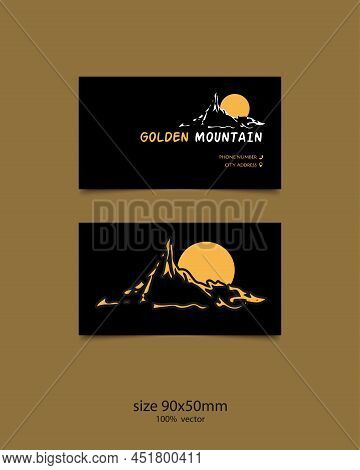 Abstract Landscape Logo. Nature Backgrounds For Your Social Media. Sunset And Sunrize , Mountains Il
