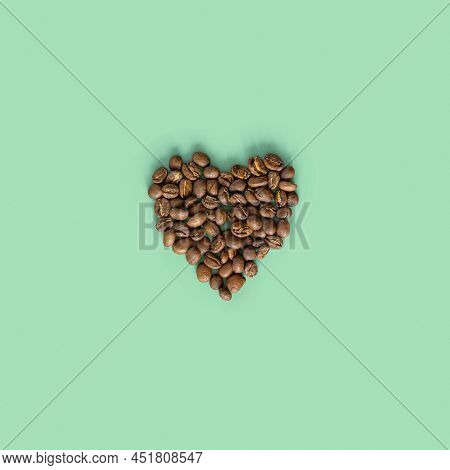 Drip Coffee Bag And Heart From Coffee Beans, Ground Coffee For Brewing In Cup, Pack With Paper Bag D