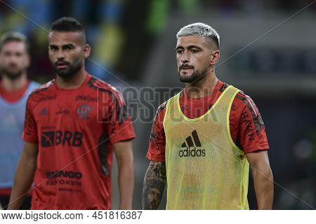 Rio, Brazil - March 12, 2022: De Arrascaeta Player In Match Between Bangu Vs Flamengo By 10th Round 