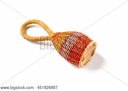 Traditional Colorful Braided Caxixi Isolated On White Background