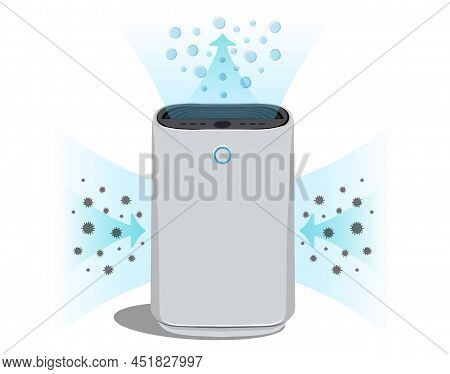 Flat Vector Air Purifier Isolated On A White Background Of The Illustration Icon. A Device For Clean